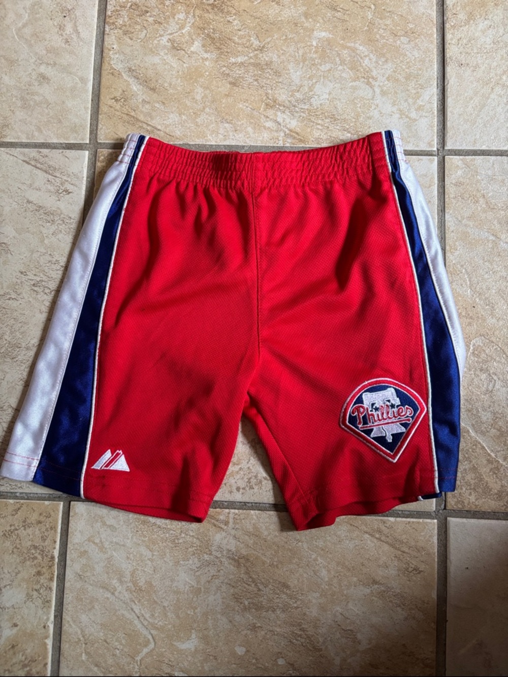 Philadelphia Phillies Red Athletic Shorts with Side Stripes